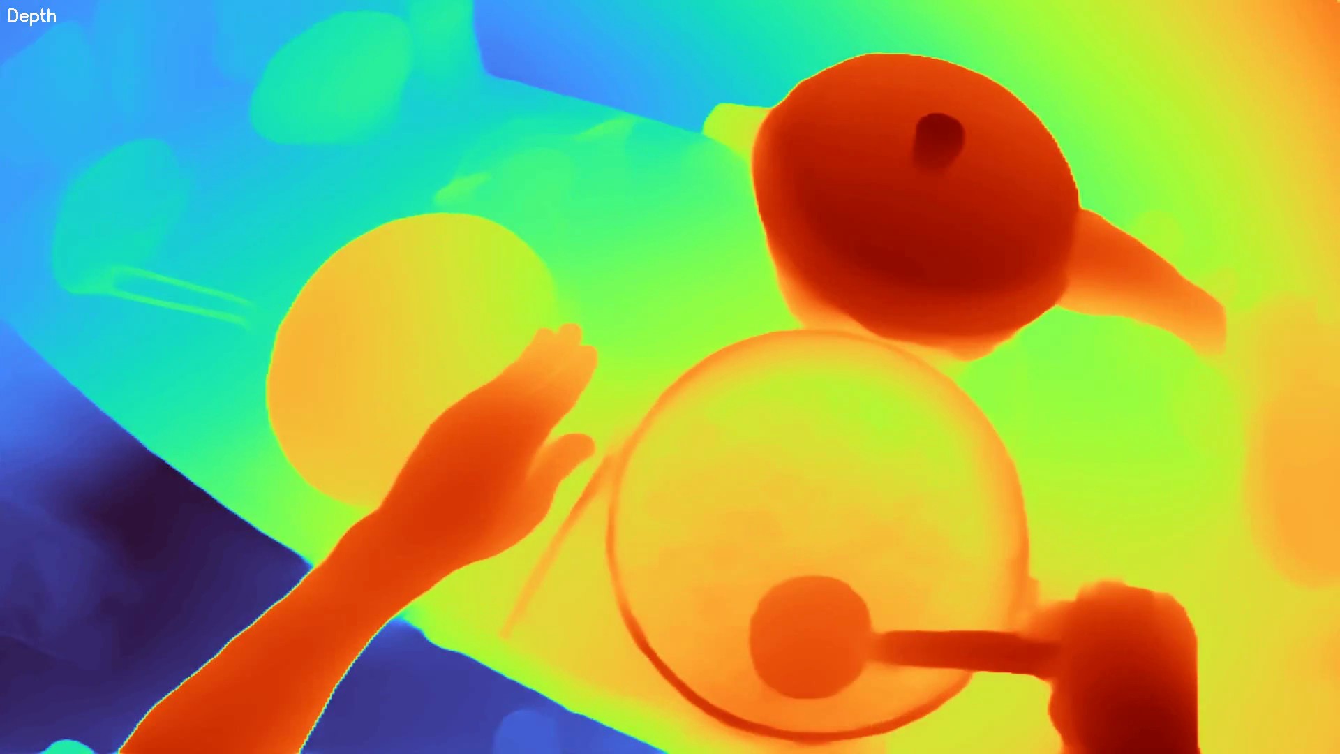 Depth map of the same scene from a different viewpoint